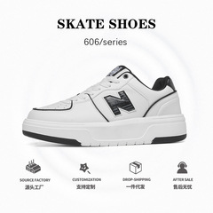 莆田男鞋春秋新百倫酷跑606厚底情侶休閒板鞋女小白鞋運動鞋批發