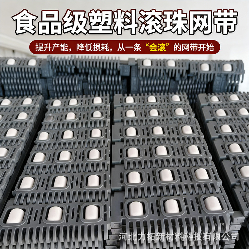 400滚珠网带网链50.8节距轮胎传送塑料输送带定向万向滚珠链板链