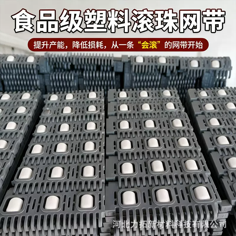 400滚珠网带网链50.8节距轮胎传送塑料输送带定向万向滚珠链板链