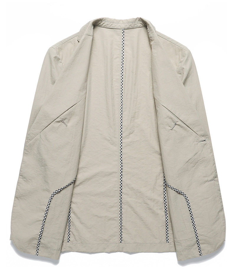 Áo vest nam casual dáng ôm, một hàng hai cúc, cổ vest, tay dài, chống nhăn, phù hợp mặc xuân thu — Màu kaki, Màu trắng, Màu xanh dương, màu đen chi tiết 11