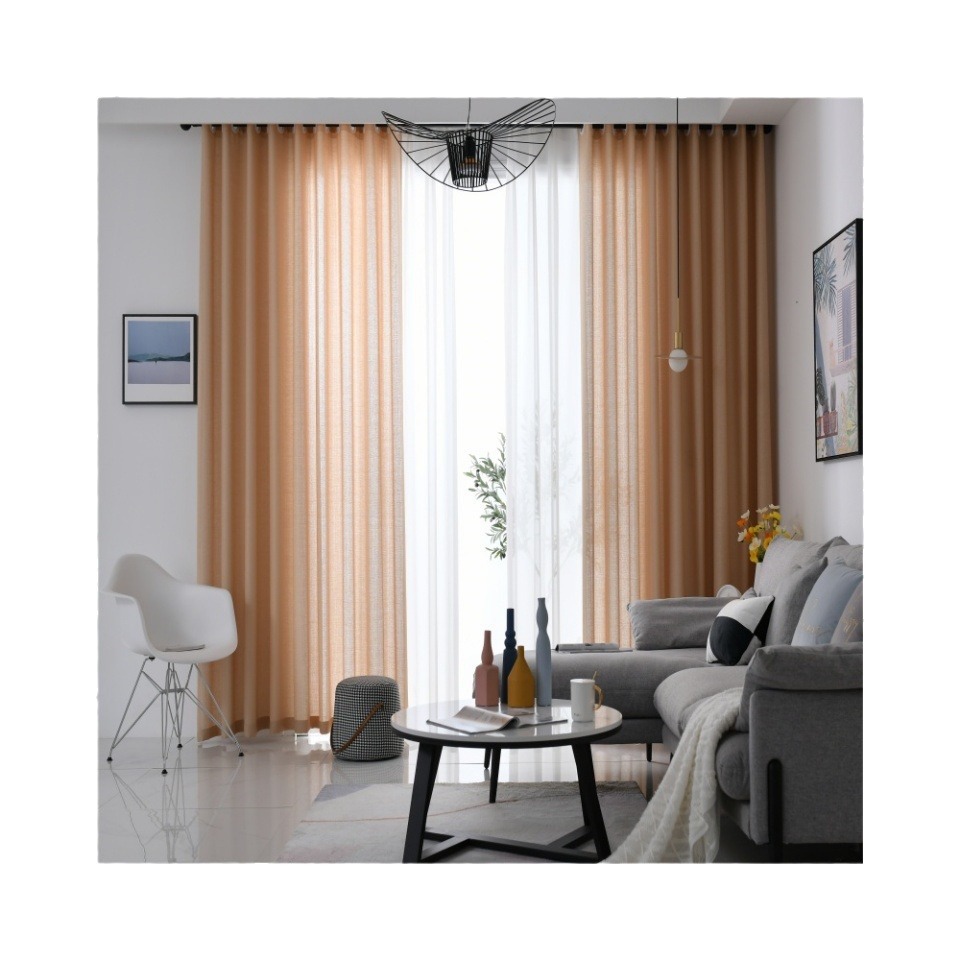 Juzhen tejiendo una nueva cortina opaca de ventana de dormitorio balcón sala de estar cortina de color sólido Amazon cortina de comercio exterior