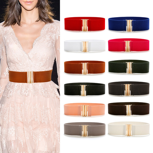 Fashionable women's wide waist elastic belt, matching dresses, versatile women's wide belt decoration, wholesale