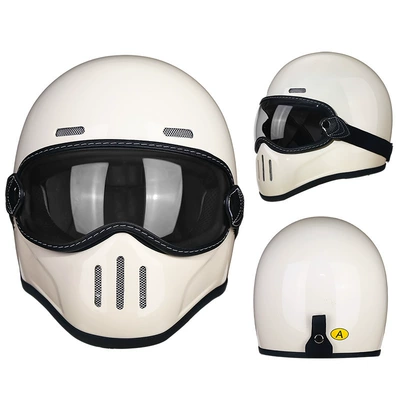 Motorcycle Safety Supplies — Body, Harley Cruise American-Style Motorcycle - fiberglass-khaki-white-transparent-lenses-m56-57-head-circumference