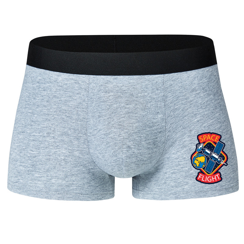 男士内裤卡通纯棉平角裤中腰纯色全棉男内裤新品批发短裤1002|ms