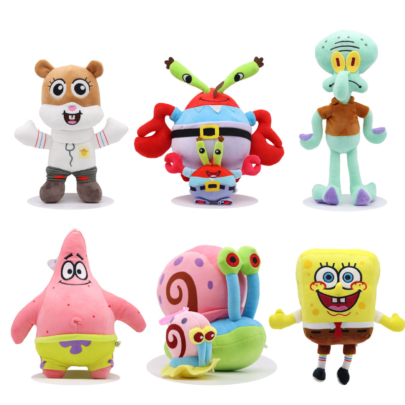 in stock Spongebob Doll Patrick Squidward Squidward Plush Toy Cartoon Crab Boss Game City Grab Machine Doll