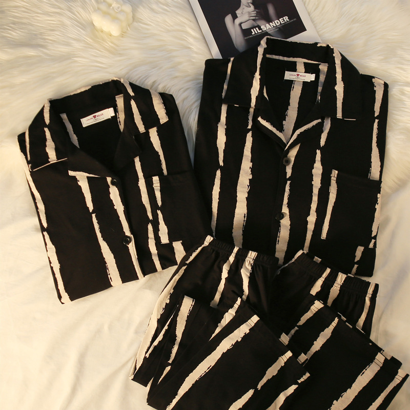 Alto Grado de Panda pareja pijamas de las mujeres de primavera y otoño de algodón de manga larga más el tamaño de los hombres ropa para el hogar de 200kg de invierno