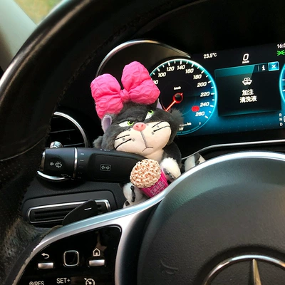 Ornaments Car Decoration, Sürətlər qutusu və əl tormozu başlıqları - pocket-decorative-doll-popcorn-cat