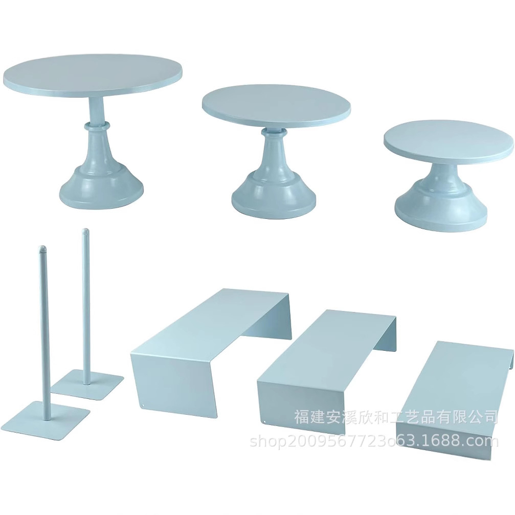 Mayorista hierro forjado estante de pastel estante de pasteles postres postres altos pies oro prop de boda postres estante de exhibición