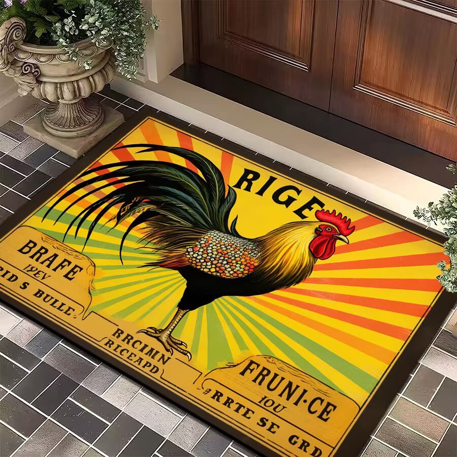 Mud de diatomeas Amazon emitió una alfombra de piso de gallo grande estadounidense transfronteriza, alfombrilla de entrada para puerta, alfombrilla de cocina resistente a las manchas