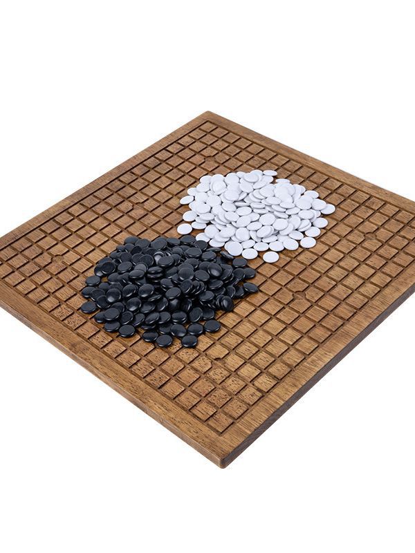 Dos en uno de madera maciza de madera go juego de tablero de ajedrez adulto niños principiante negro y blanco gobang ajedrez