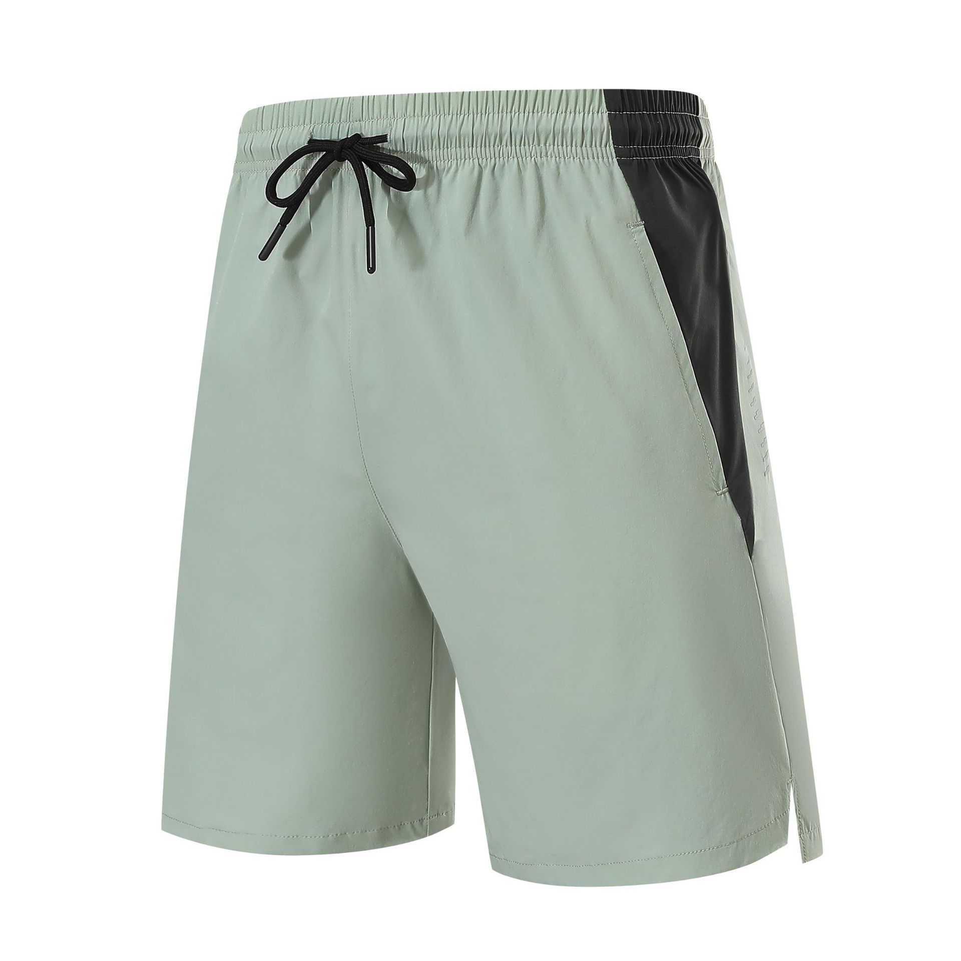Pantalones cortos deportivos de color contrastante de empalme para hombres de verano frescos secos rápidos para correr Pantalones cortos de entrenamiento de tiro para hombres