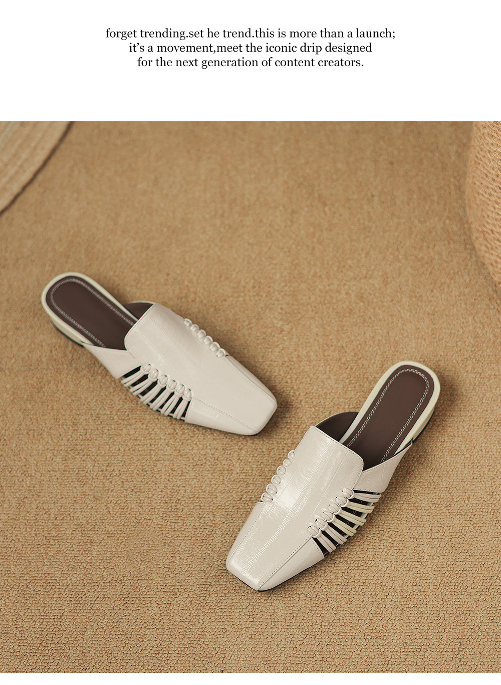 Dép sandal nữ quai chữ V bệt mũi tròn phong cách vintage — đen chi tiết 18
