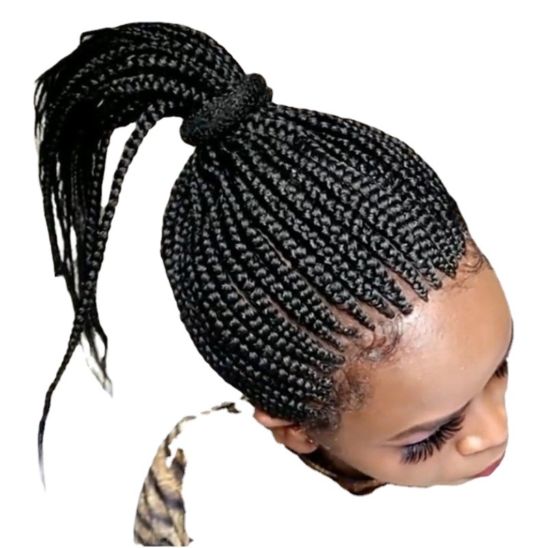 Peluca mujer Amazon nuevo pelo europeo y americano peluca femenina mitad de la longitud trenza peluca fibra química pelo capucha