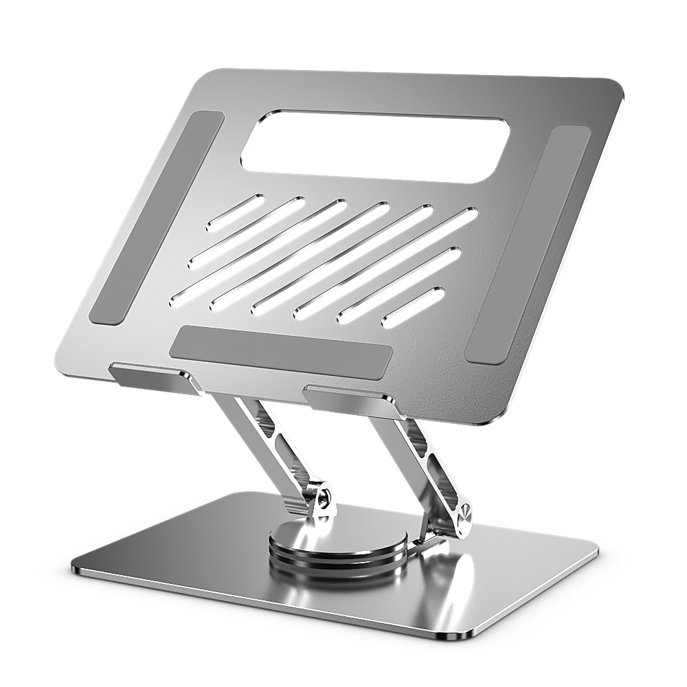 Soporte ajustable de aluminio del ordenador portátil con la base giratoria 360