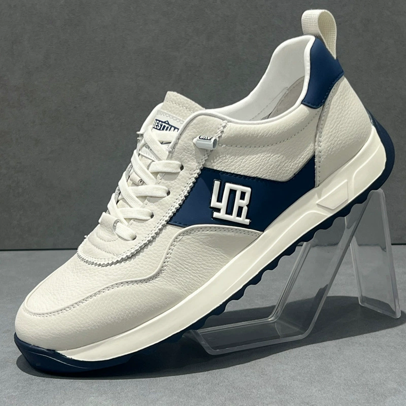 Мужская обувь 2025 новая кожаная маленькая белая обувь ультра-легкая мягкая нижняя обувь Aganba дышащая немецкая обувь мужская спортивная повседневная обувь