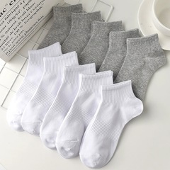 白色運動男女短襪春夏薄款淺口低幫黑色棉襪透氣吸汗不臭腳情侶襪
