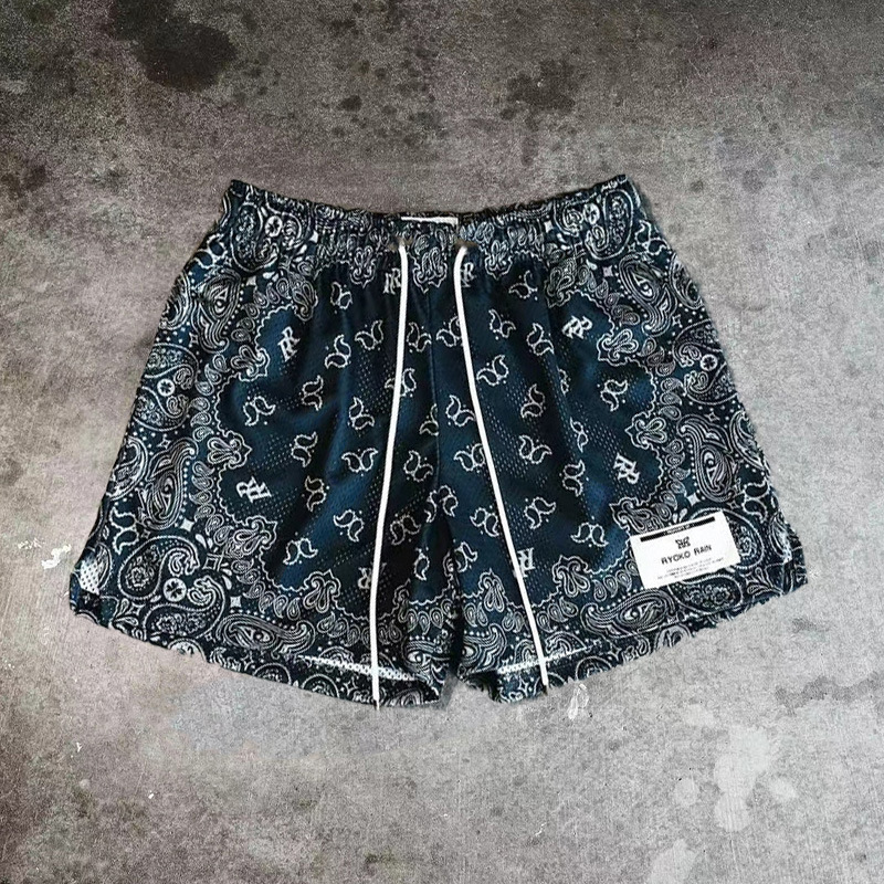 American Ryokor Cashew Flower Shorts Men's Casual Sports Running Fitness Mesh Quick-Drying Basketball Quarter Swimming Trunks Summer