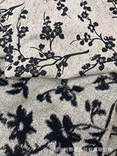 国风色织植物水墨画连衣裙服装全涤高精密提花布面料抽象提花