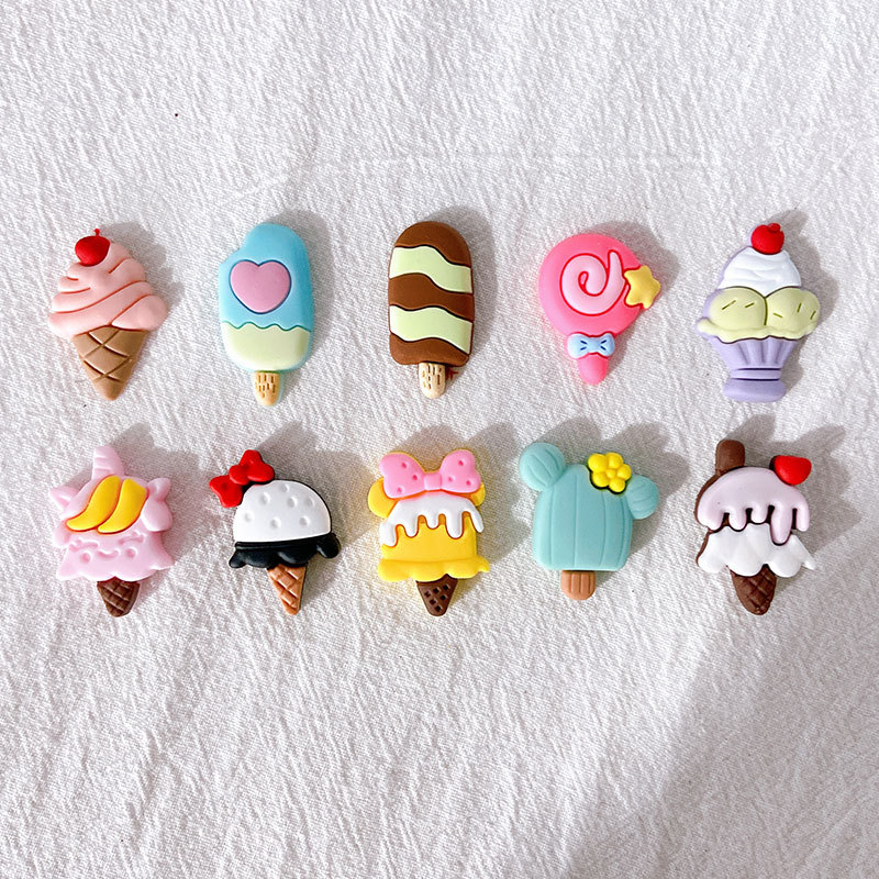 4g Weight Slippers Suitable For Shoe Type Shoe Buckle Shoe Accessories Type 1 Piece Quantity Ice Cream Lollipop Heart Shape Shoe Accessories Resin Slippers Summer Shoe Buckle