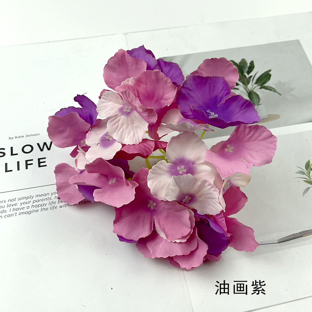27 piezas de flores de hortenida de bodas, guía de diseño floral, sala de bodas, flores de fondo, flores falsas, flores de decoración de seda