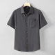 Summer Middle-aged and Elderly Men's Linen Shirt Dad's Short-sleeved Cotton and Linen Shirt Chinese Style plus size Half-sleeved Cardigan