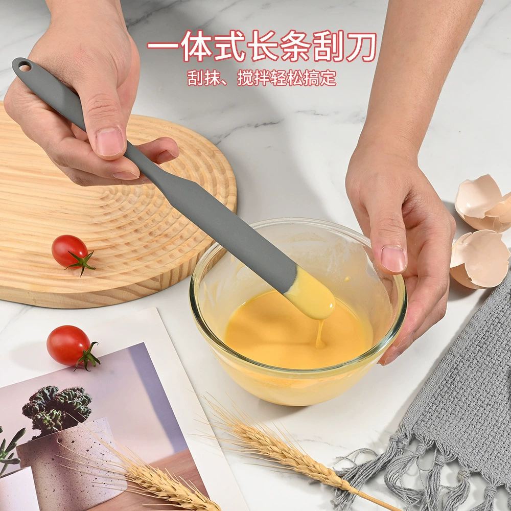 Kitchen integrated silicone spatula long strip baking spatula cake cream stir spatula bread jam spatula spot stock