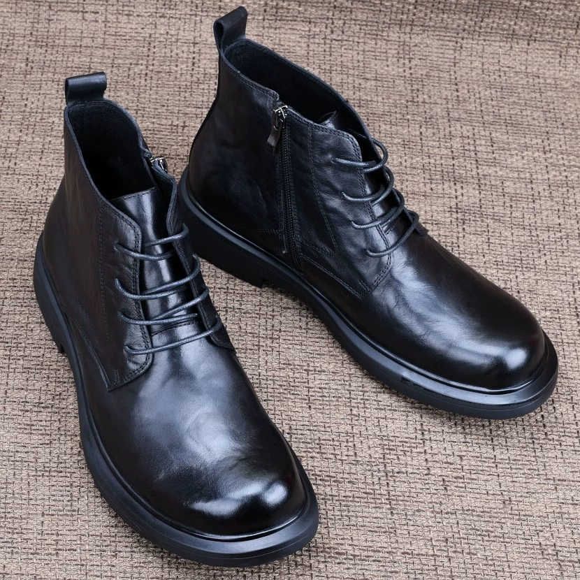 Мужские ботинки Martin из натуральной кожи, высокие, осенние новинки 2025, на шнуровке, на толстой подошве, деловые повседневные, средней высоты, кожаные туфли, мужские кожаные ботинки