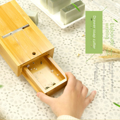 New Bamboo Wood Handmade Soap Slicer Tool with Drawer for Edge Repair and Bubble Packaging
