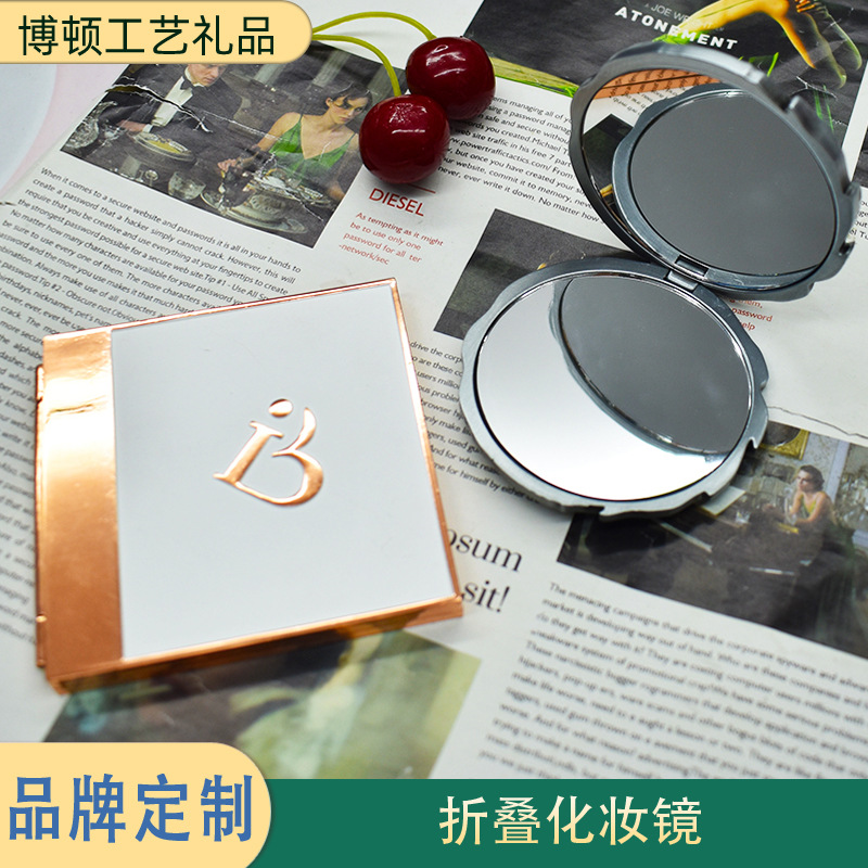 可折叠 化妆镜创意花朵小号便携双面翻盖随身小镜子口袋镜批发