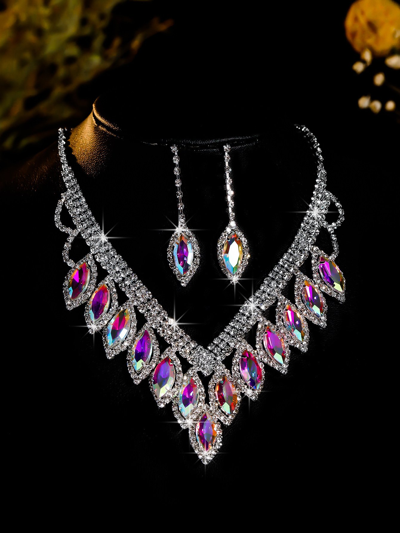 bride necklace set earring jewelry set banquet dress set necklace fashionable all match exquisite jewelry_voghion.com