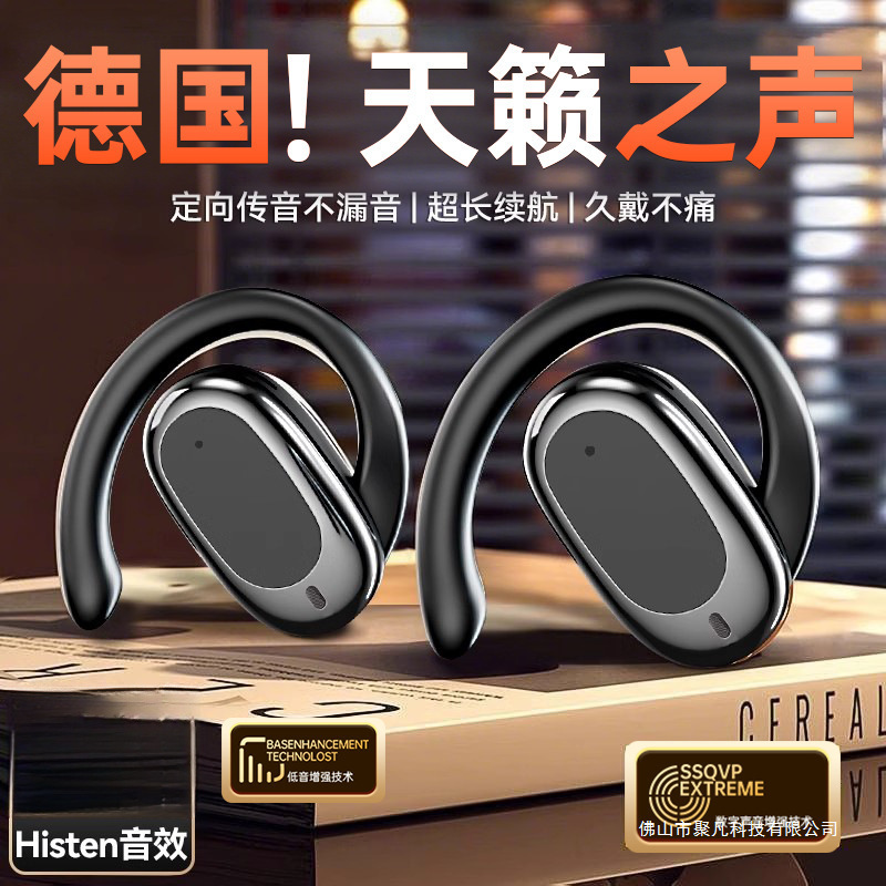 Wireless Bluetooth Headset Ear-Hook Type 2025 New Official Genuine Non-In-Ear Bone Conduction Super Long Battery Life and Large Power