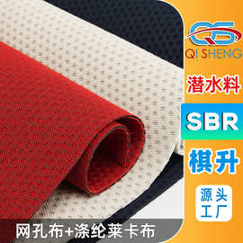 涤纶莱卡布瑜伽服面料双面网孔布医疗护具制服sbr潜水料透气面料