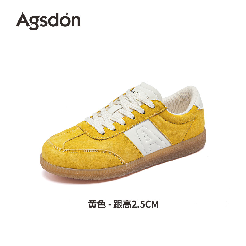 Augustion Red Alemania Training Shoes Mujer 2025 Nuevo verano Esfera gruesa Suela plana Forrest Zapatos de mujer Zapatillas deportivas retro