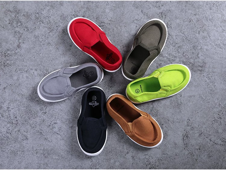 [Очистка от потери] Слипоны из хлопковой парусины в Корейском стиле, дышащая Однослойная обувь, лоферы без шнурков, детская парусиновая обувь