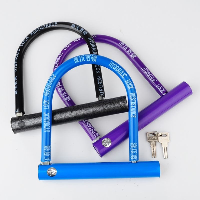 Cerradura de bicicleta cerradura de motocicleta eléctrica cerradura antirrobo tipo u cerradura de cizallamiento hidráulico fábrica de venta directa