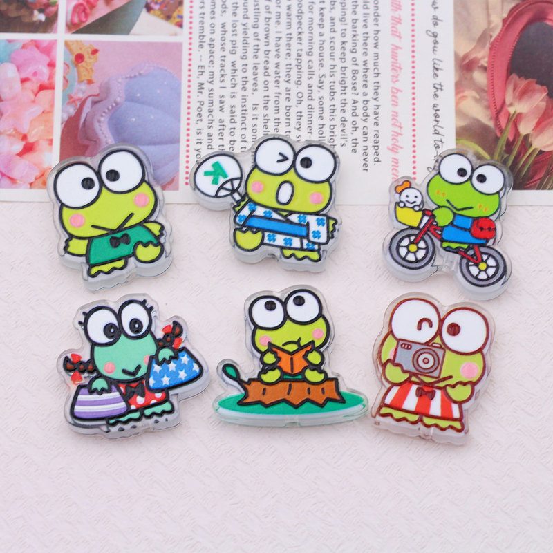 Cute Perforated Embossed Printed Q-Version Traveling Frog Acrylic Beads DIY Accessories Handmade Phone Chain Cartoon Beads Cute Perforated Embossed Printed Q-Version Traveling Frog Acrylic Beads DIY Accessories Handmade Phone Chain Cartoon Beads