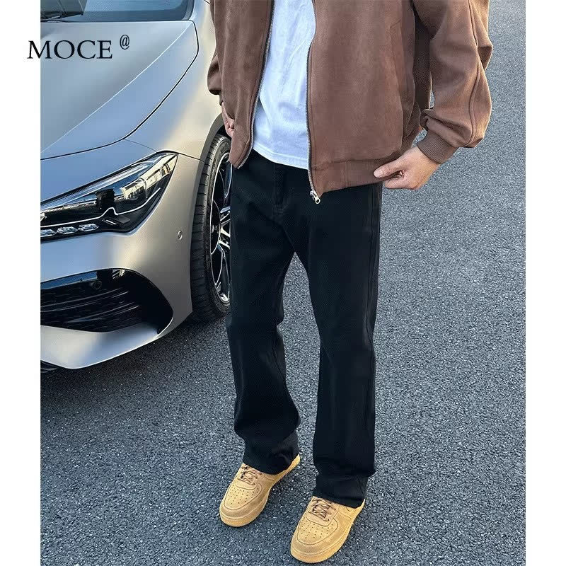 Spring and Autumn Black Versatile Classic Men's Jeans, Slim Fit, Height-Enhancing, American Style Straight-Leg Stretch Pants for Men