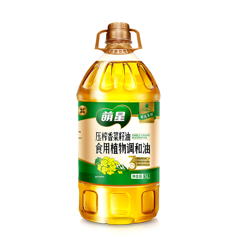 萌星压榨香菜籽油5L食用调和油四川湖南餐饮专用小榨菜籽调和油