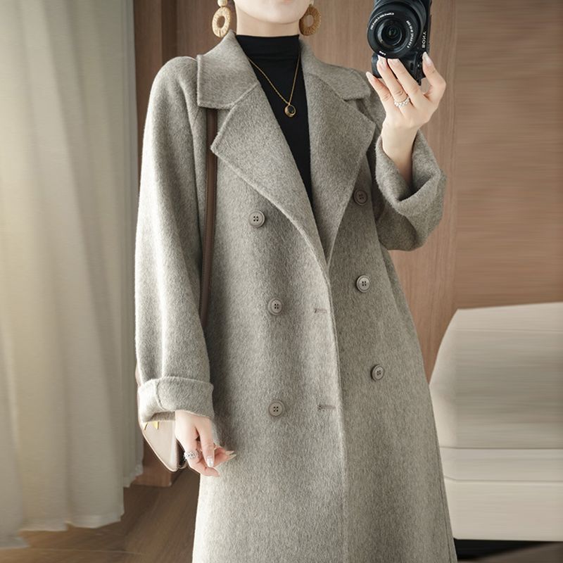 双面羊毛大衣女中长款2025年秋冬季韩版双面呢毛呢外套女