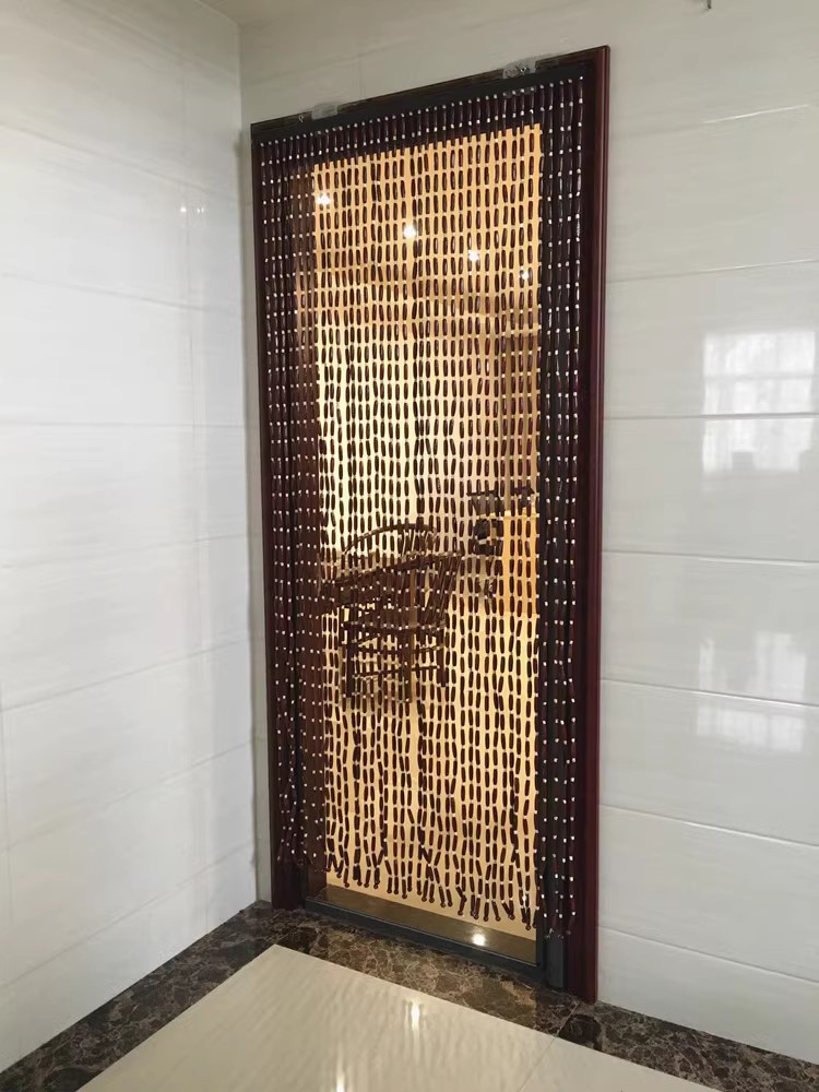 Door Curtain Solid Wood Bead Curtain Living Room Entrance Partition Curtain Bedroom Bathroom Finished Hanging Curtain Door Curtain Decorative Mosquito Curtain