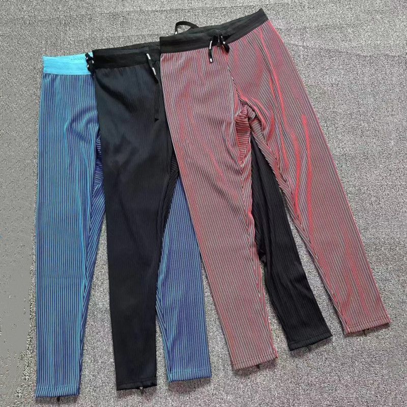 Athletic Training Pants for Sports Students, Fitness Marathon Slim-Fit Quick-Dry High-Elastic Ribbed Long Pants