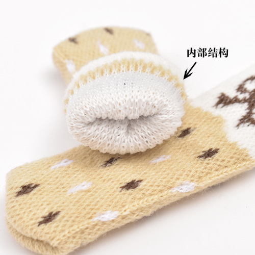 Chair leg cover knitted floor furniture protector, thick woolen stool leg pad, noise reduction, anti-slip table and chair cover
