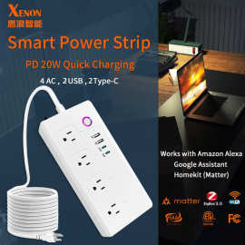 PD20W美规WiFi智能排插 Type-C语音智能插座 ZigBee3.0智能插线板