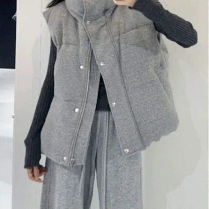 韩版时尚羽绒棉马甲女短款冬季保暖棉背心宽松外套立领无袖坎肩潮|undefined