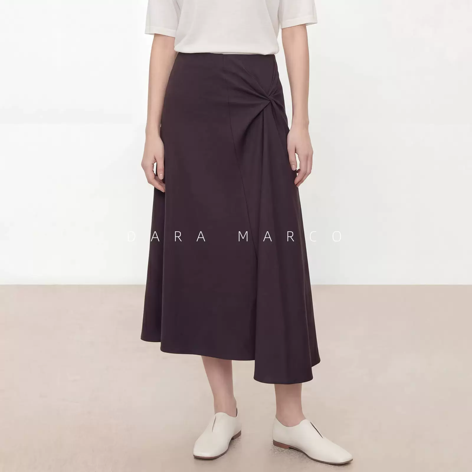 夏季新款 Co*s 风扭结高腰半身裙女修身显瘦垂感轻盈百搭半裙女