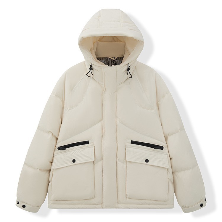 Chaqueta de plumón corta para hombre, plumón de pato blanco, casual, nuevo estilo para hombres y mujeres, chaqueta de plumón con capucha, protección contra el frío