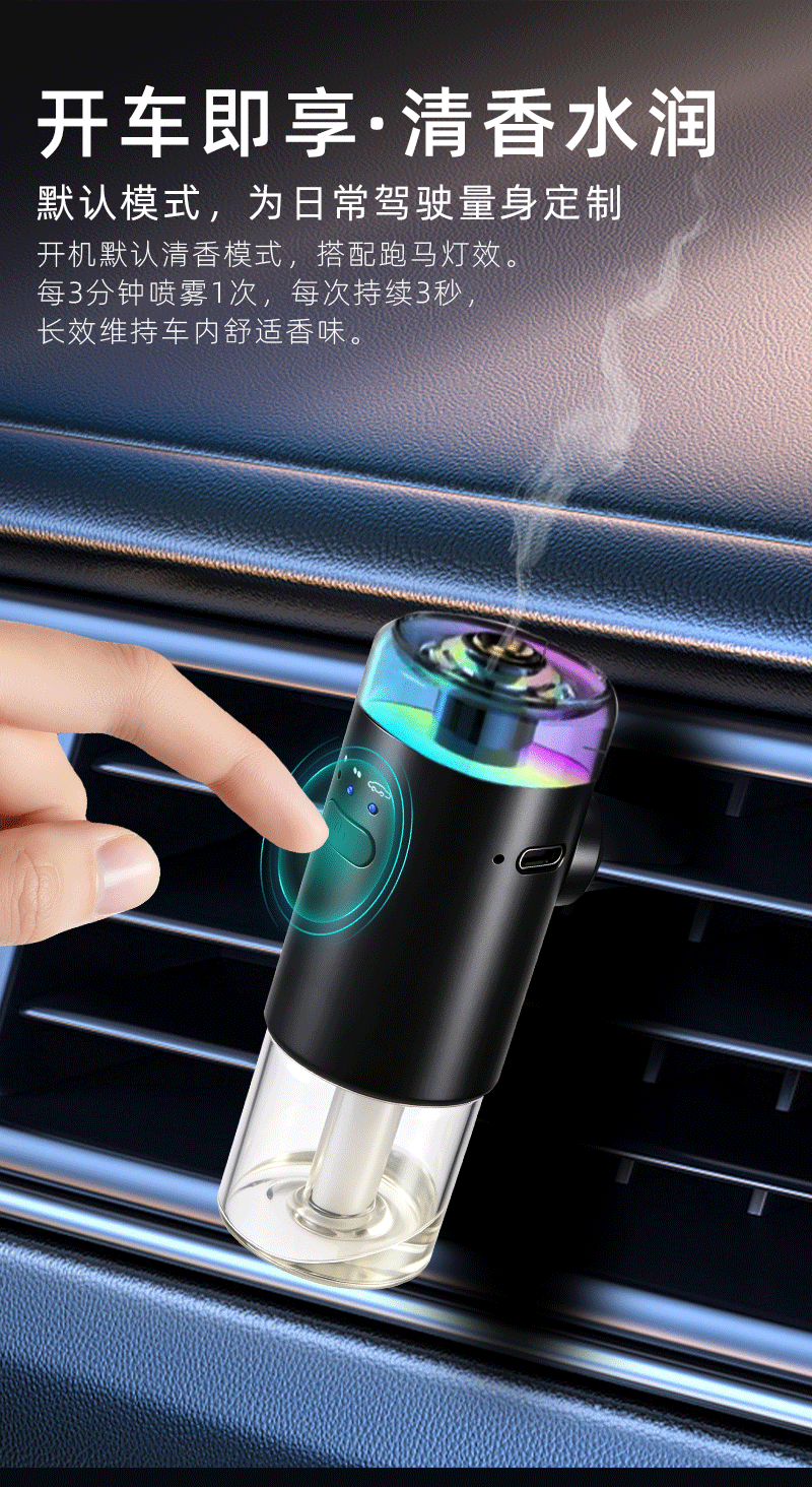 Smart Car Air Vent Fragrance Diffuser Creative Car Interior Accessories Car Perfume Essential Oil Automatic Spray Manufacturer Wholesale