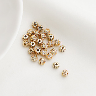 14K����ɫ��ʯ������� 4mm�����܇݆���龎�Kdiy�Ʒ���