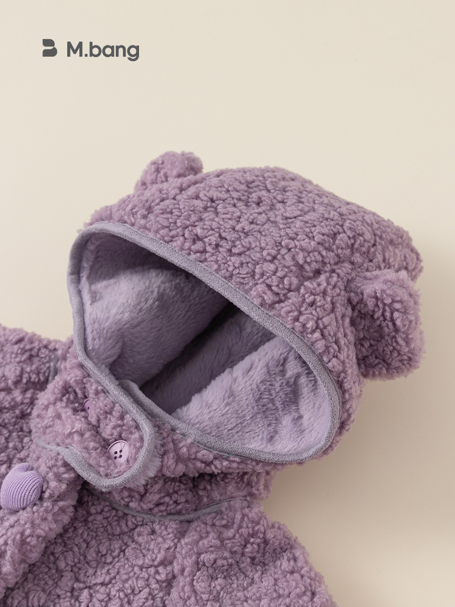 Babycity invierno abrigo para niños estilo coreano ropa para niños niñas abrigo de piel púrpura largo superior DY23174