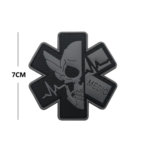 MEDIC skull medical armband morale badge Velcro rescue badge PVC medal waterproof no-wash